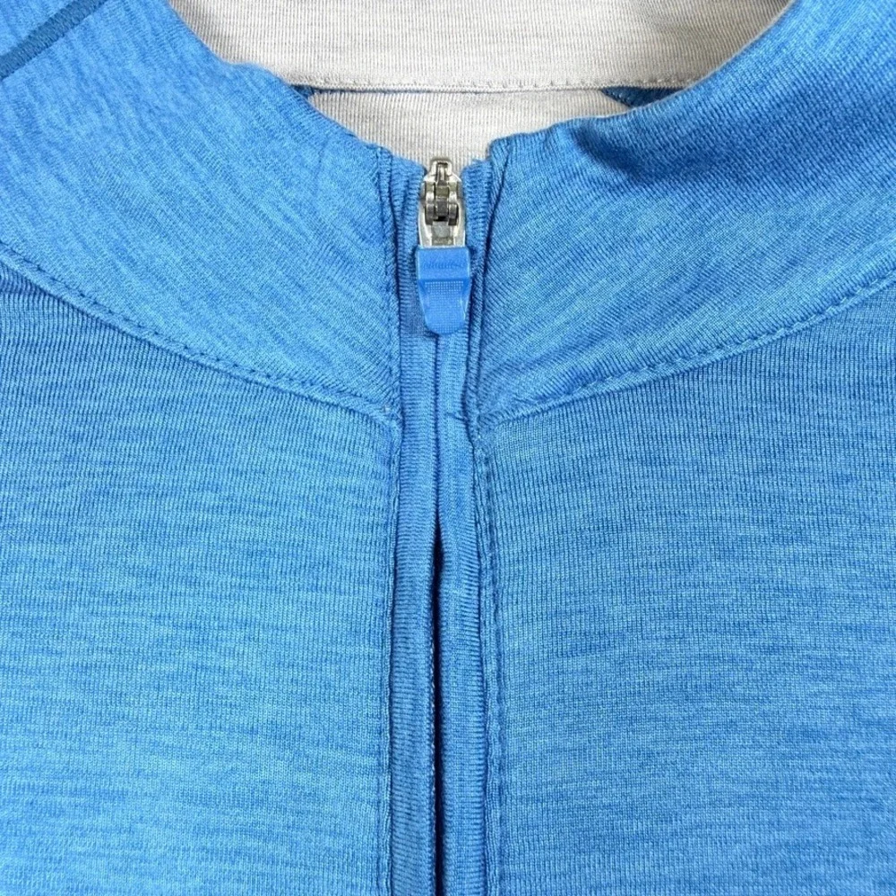 johnnie-O Freeborne Performance Quarter Zip Mens Large Barrels Blue UPF 50 Golf